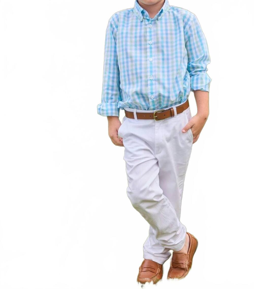 NEW LITTLE ENGLISH boys plaid button down shirt in briarcliff